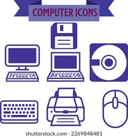 Geräte mit flachen Linien-Symbolen gesetzt. PC, Laptop, Computer, Smartphone, Desktop, Office-Kopiermaschine Vektorgrafiken. Umrisse minimale Zeichen für elektronische Ladung. Pixel perfekt. Bearbeitbare Striche.