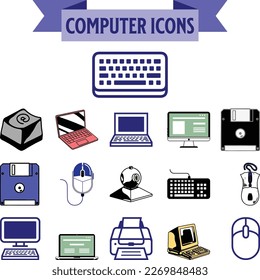 Devices flat line icons set. Pc, laptop, computer, smartphone, desktop, office copy machine vector illustrations. Outline minimal signs for electronic store. Pixel perfect. Editable Strokes.