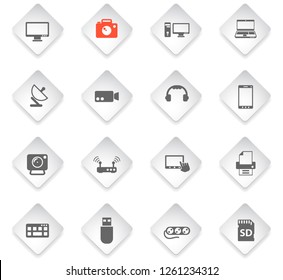devices flat rhombus web icons for user interface design