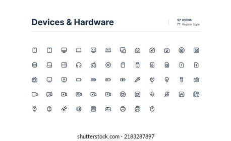 Devices and Hardware UI Icons Pack Line Style