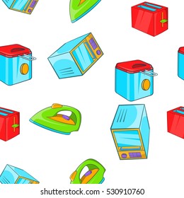 Devices for home pattern. Cartoon illustration of devices for home vector pattern for web