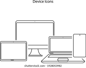 Geräte-Symbol einzeln auf weißem Hintergrund. Geräte Symbol für trendige und moderne Geräte Symbol für Logo, Web, App, UI. smart devices Symbol für einfaches Zeichen.