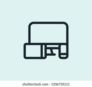 Devices icon line isolated on clean background. Devices icon concept drawing icon line in modern style. Vector illustration for your web mobile logo app UI design.