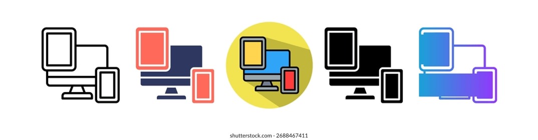 Ícone de dispositivos Ilustração de vetor múltiplo