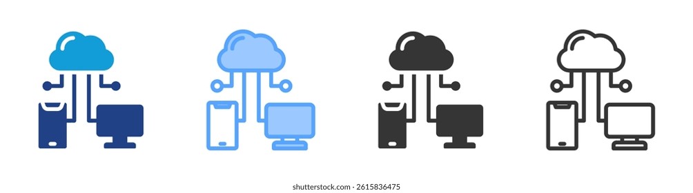Devices icon set multiple style collection