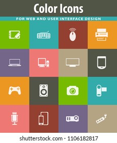 Devices icon set for web sites and user interface
