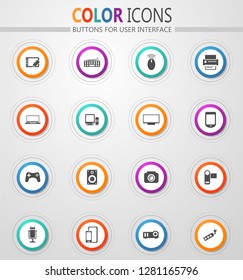 Devices icon set for web sites and user interface