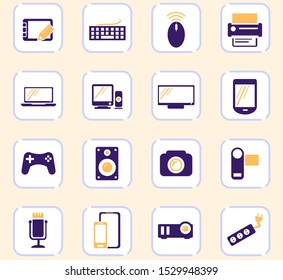 Devices icon set for web sites and user interface