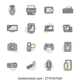 Devices icon set for web sites and user interface