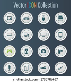 Devices icon set for web sites and user interface