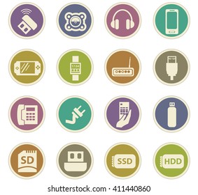 Devices icon set for web sites and user interface