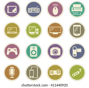 Devices icon set for web sites and user interface