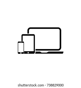 Devices icon. Smartphone, tablet and lap top icon