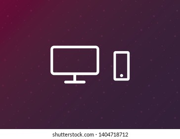 Devices Icon Symbol Desktop Smartphone  Vector Illustration