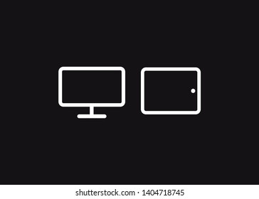 Devices Icon Symbol Desktop Tablet Vector Illustration