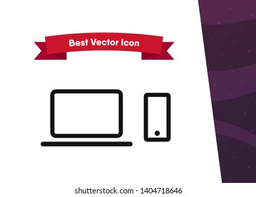 Devices Icon Symbol Laptop Smartphone  Vector Illustration
