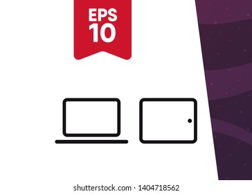 Devices Icon Symbol Laptop Table Vector Illustration