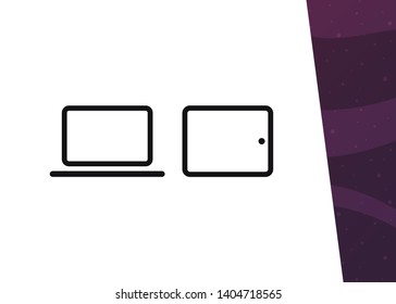 Devices Icon Symbol Laptop Table Vector Illustration