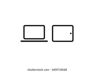 Devices Icon Symbol Laptop Table Vector Illustration