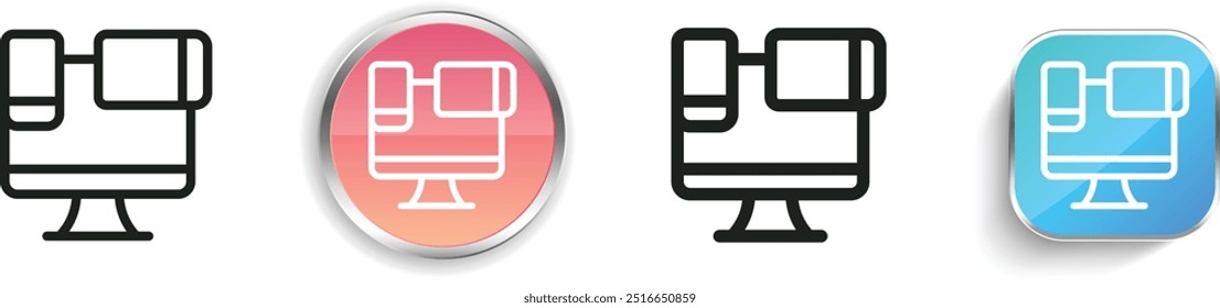 devices icon. Thin Linear, Regular and Button Style Design Isolated On White Background