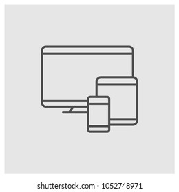 Devices icon in trendy flat style isolated on grey background, monitor symbol vector illustration for web