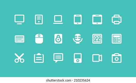 Devices Icons set in flat style