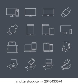 devices icons set. devices pack symbol vector elements for infographic web