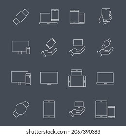 devices icons set. devices pack symbol vector elements for infographic web