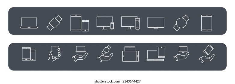 devices icons set . devices pack symbol vector elements for infographic web