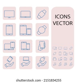 devices icons set . devices pack symbol vector elements for infographic web