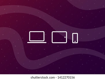 Devices Icons Tech Symbols Simple Style Vector Illustration