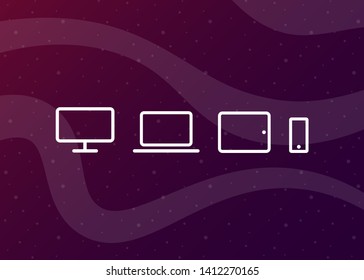 Devices Icons Tech Symbols Simple Style Vector Illustration