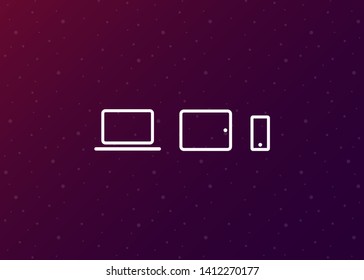 Devices Icons Tech Symbols Simple Style Vector Illustration