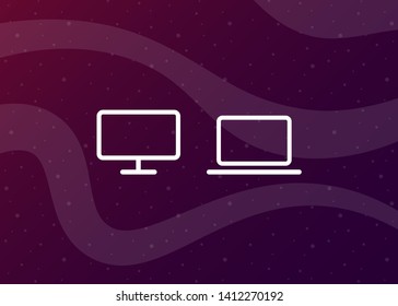 Devices Icons Tech Symbols Simple Style Vector Illustration