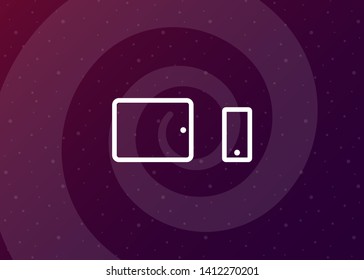Devices Icons Tech Symbols Simple Style Vector Illustration