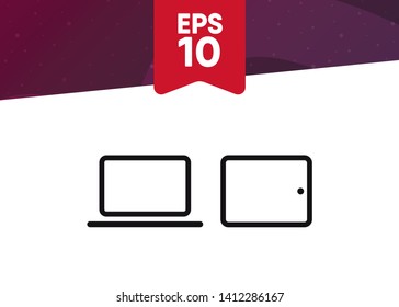 Devices Icons Tech Symbols Simple Style Vector Illustration