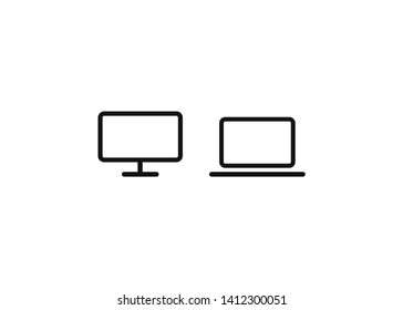 Devices Icons Tech Symbols Simple Style Vector Illustration