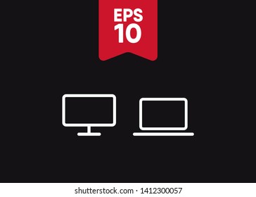 Devices Icons Tech Symbols Simple Style Vector Illustration