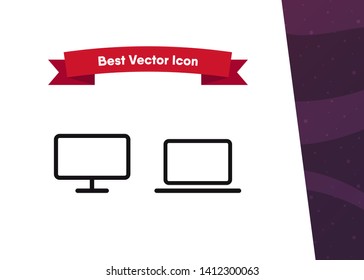 Devices Icons Tech Symbols Simple Style Vector Illustration
