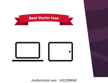 Devices Icons Tech Symbols Simple Style Vector Illustration