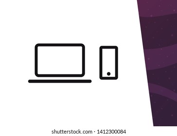 Devices Icons Tech Symbols Simple Style Vector Illustration