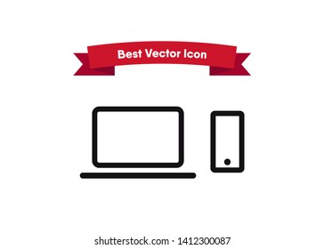 Devices Icons Tech Symbols Simple Style Vector Illustration