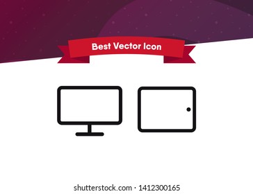 Devices Icons Tech Symbols Simple Style Vector Illustration