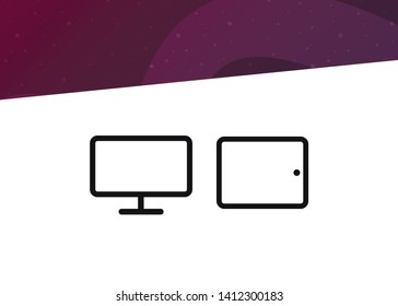 Devices Icons Tech Symbols Simple Style Vector Illustration