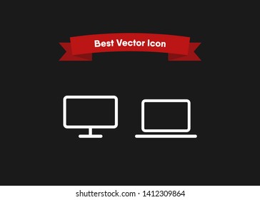 Devices Icons Tech Symbols Simple Style Vector Illustration