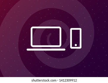 Devices Icons Tech Symbols Simple Style Vector Illustration