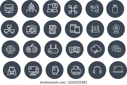 Llamada de diseño vectorial de iconos de dispositivos