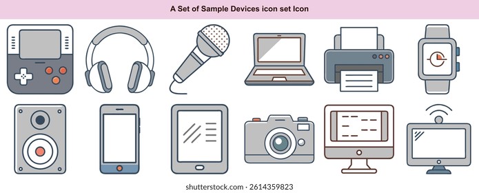 Devices Icons Vector Set: Technology, Electronics, Gadgets Graphics