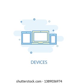 devices line concept. Simple line icon, colored illustration. devices symbol flat design. Can be used for UI/UX