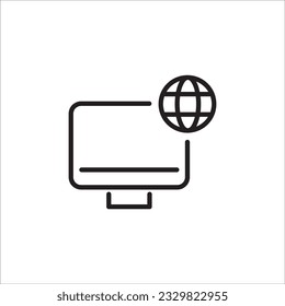 Devices line icon, computer vector illustration design